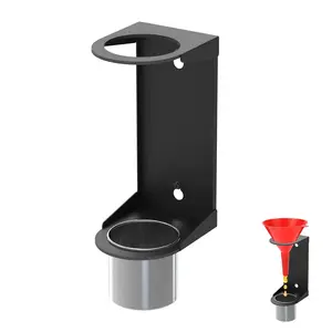 Metal Funnel Storage Rack, Wall Mounted Oil Funnel Organizer with Detachable Tray/cup, Garage Tool Holder for Car Repair Shops