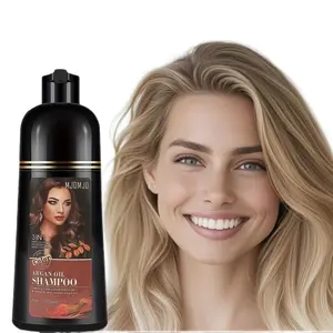 3-in-1 Blonde & Brown Hair Dye Shampoo – Semi-Permanent Color with Argan Oil, Quick Application for Men & Women, Nourishing Formula, 16.9 Fl Oz Haircare