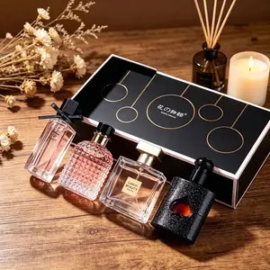 Mini Fragrance Sampler Gift Sets for Women & Men, 4-Pack Eau De Parfum with Floral & Woody Notes, Ideal Christmas & Valentine's Day Gifts for Partners, Mini Gift Sets