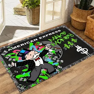 Floor Mat Non-slip Game Dollar Monopoly Cartoon Money Rug Carpet for Living Room Bedroom Home Decor, Decoration for Sofa Doormat house livingroom nursery home decor stair plush modern floor rug Spooky Ghosts and Bats Halloween Themed Kitchen Cat Skull Set