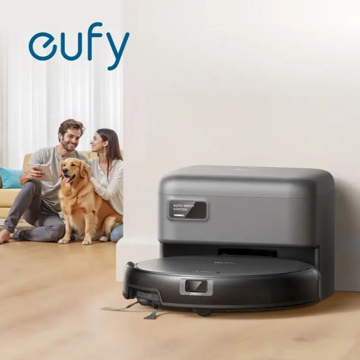 eufy Like-New C10 Robot Vacuum Self Emptying, 8 Weeks Hands Free, Advanced Smart Mapping with LiDAR Navigation, 2.85-Inch Slim Design, Powerful Suction, Edge Expansion Brush for Pet Hair（Renewed）