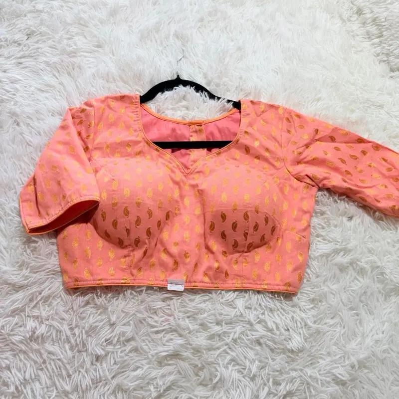 Women's Custom-Made Cotton Blouse, Ideal for Pairing with Any Saree