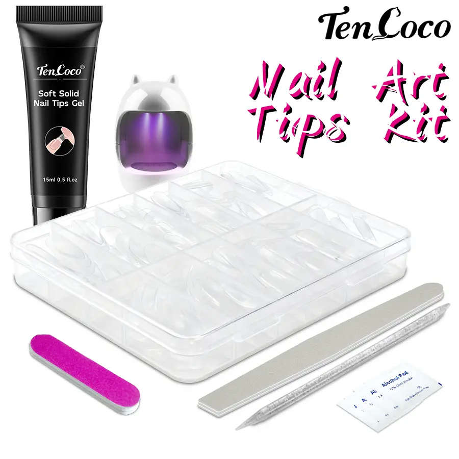 Tencoco Instant Apex Nail Tips Kit, Short Almond Half Matte Nails 240pcs, Thick Acrylic Nail Set for Flat Nails, Gel Nail Set, Home DIY Nail Salon, Nail Art DIY Gift for Women tiktokshopspringglowup #SummerVibes