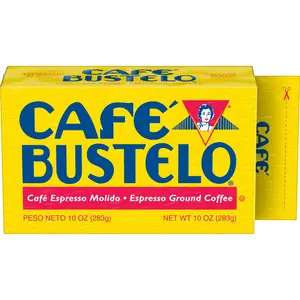 Cafe Bustelo, Espresso Style Dark Roast Ground Coffee, Vacuum Packed 10 oz Brick