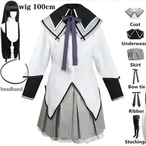 Anime Akemi Homura Cosplay Costume Fighting Uniform Stockings Akemi Homura Outfits Clothes Womenswear