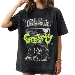 Women's Vintage Katseye Gnarly Cotton T-Shirt, Unisex Y2K 90s Eyekon Kpop Fan Merch, Retro Korean Idol Aesthetic Streetwear, Casual Round Neck Top, Gift for Kpop Fans Breathable Black, Tshirt tiktokshopspringglowup