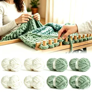 HOMBYS Multiple options available Chunky Chenille Yarn for hand knitting– 8 Pack Jumbo Yarn for Crochet Blankets & DIY Crafts -- jasmine hooks micro croch slay knit toys kids flowers