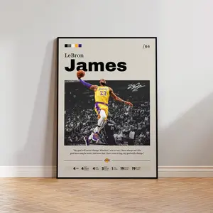 LeBron James Legend Basketball Poster, Sports Poster, Mid Century Modern, Basketball Poster, Sports Bedroom Posters