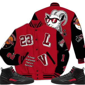 Bloodline 12s Outfit Varsity Jacket, Number 23 Sneaker Matching Tee