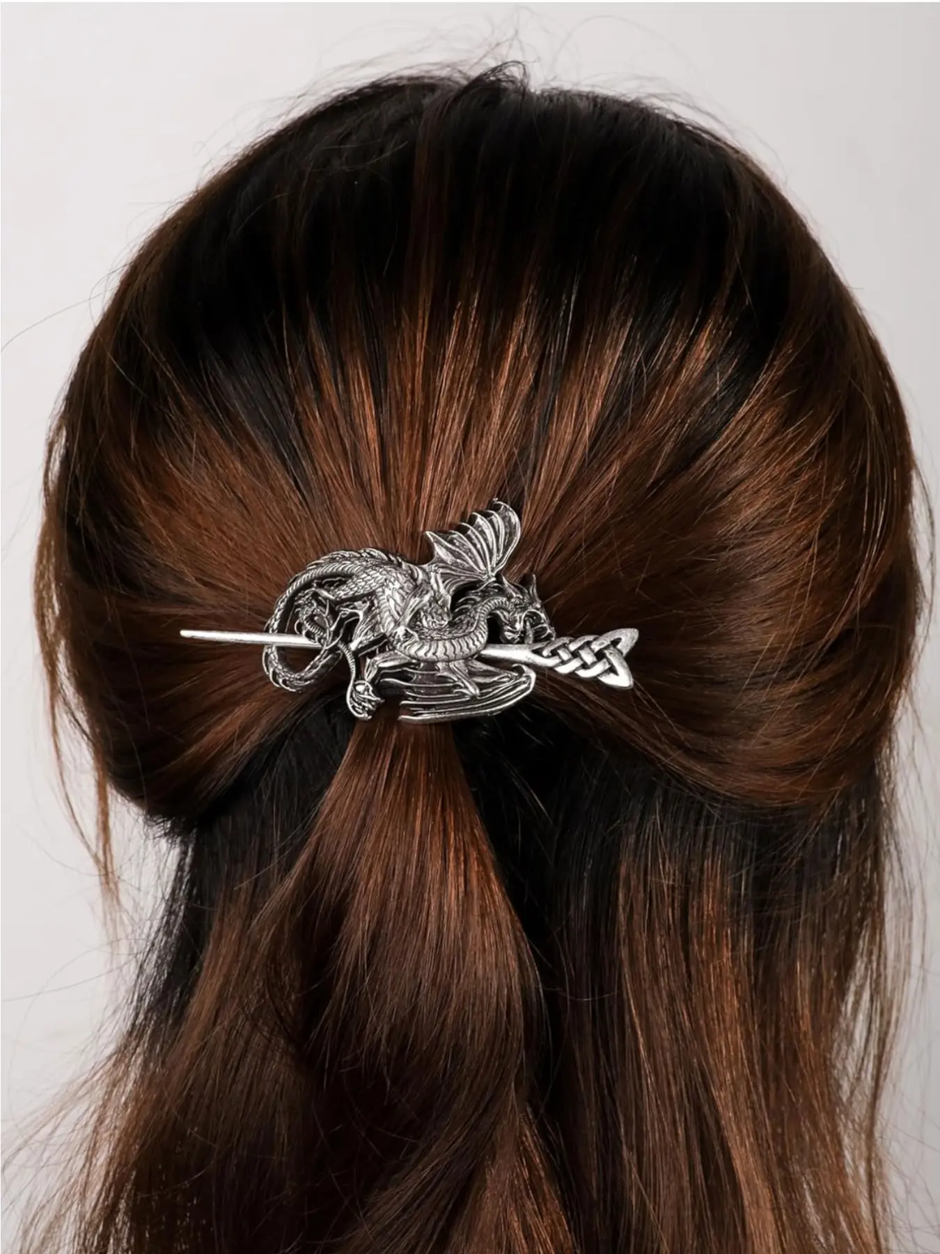 Nordic Viking Style Dragon Hair Clip, Retro Animal Pattern, All-Season Hair Accessory, Perfect for Parties, Gifts, and Special Occasions