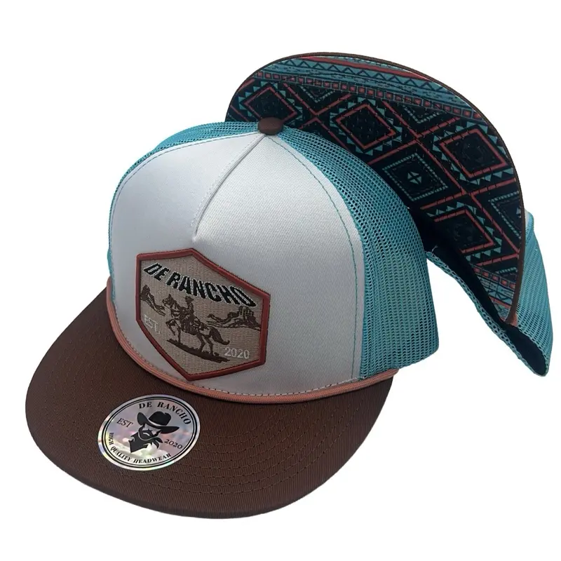 De Rancho Desert  Cowboy Hat (White/sky blue) DR308