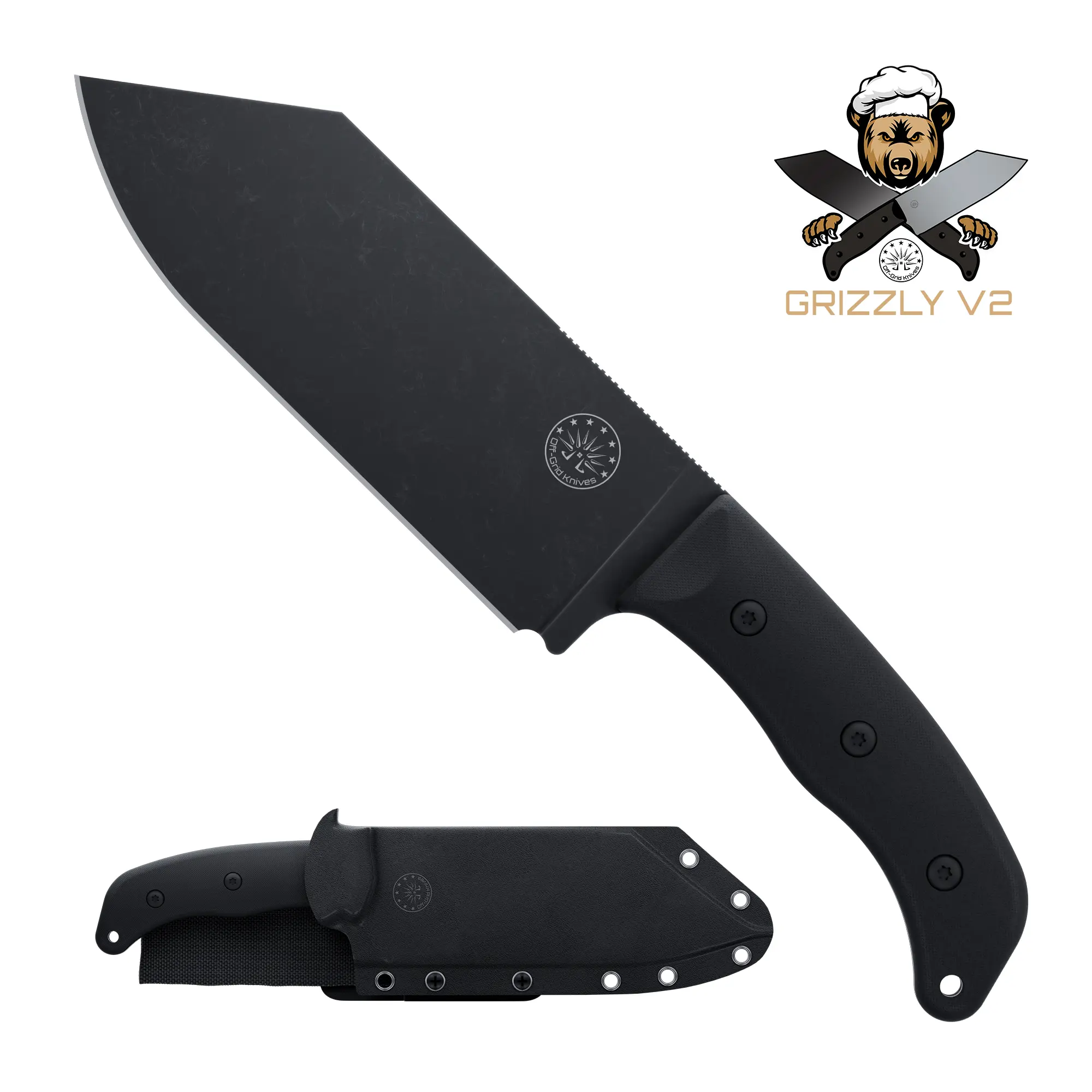 Grizzly V2 Chef Knife Built for Camping, Outdoor BBQ and Home Kitchen Use, Overbuilt Chef Knife