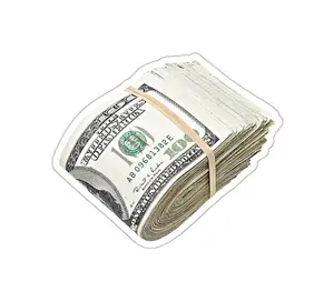 Rubber Banded Money Stack Sticker - Kiss Cut Sticker