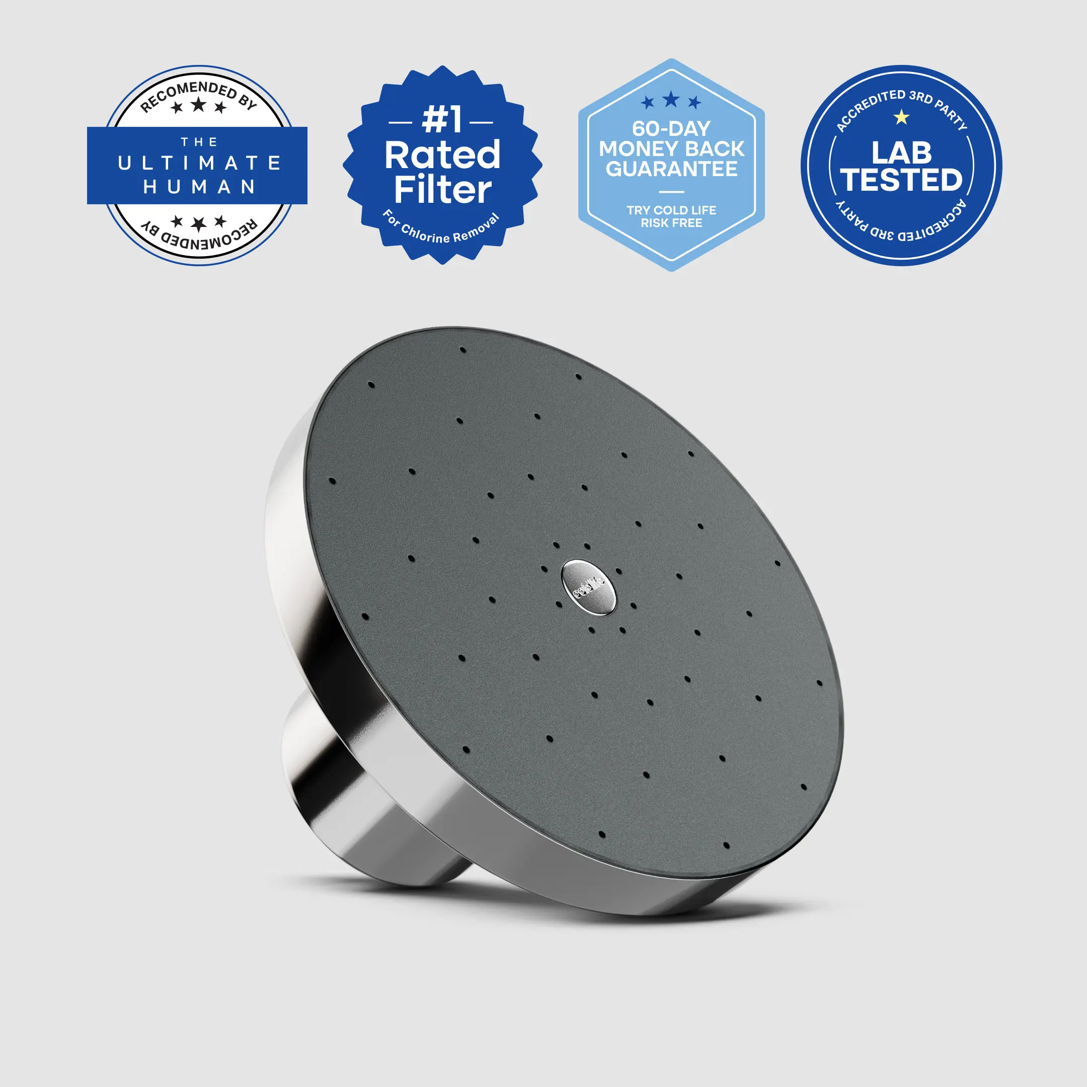 Ultimate High-Pressure Fixed Filtered Showerhead - Gary Brecka Approved, NSF177 Certified, 25% Larger Filtration Component, Wider Face, Lab-Tested Reliability, Showerhead with Filter
