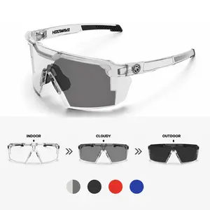 ANSI Z87+ Photochromic Polarized Sports Sunglasses Men Women UV400 Protection Light Adjusting Transition Lenses Impact Resistant Windproof Wrap Around Shield Eyewear Cycling Running Fishing Driving Baseball Biking Tactical Safety Goggles Anti-Slip Glasses