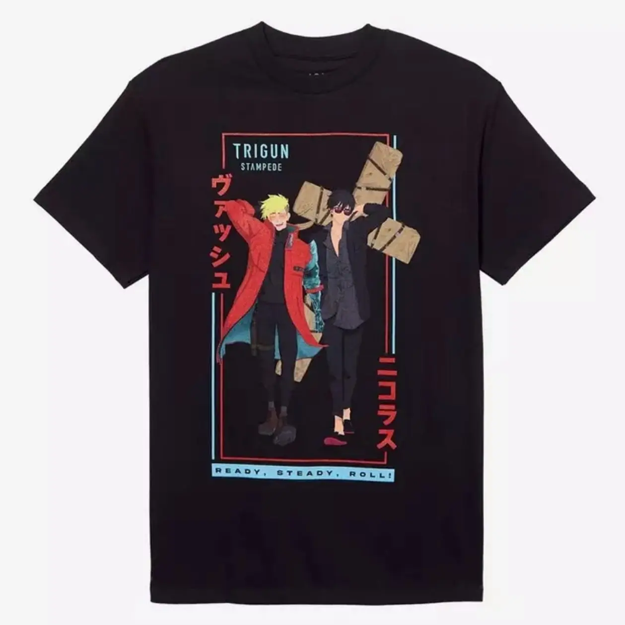 Trigun Stampede Duo Pose T-Shirt, Anime Graphic T-Shirt, Japanese Manga Streetwear Tee, Retro Otaku Gift for Men Women