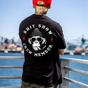 SHOW CREW MEMBER Graphic Print Apparel, Unisex T-Shirt, Hoodie & Sweater, Casual Daily Streetwear Tops, Universal Sizes for Men and Women, Trendy Crew Statement Clothing white tee outdoorfun