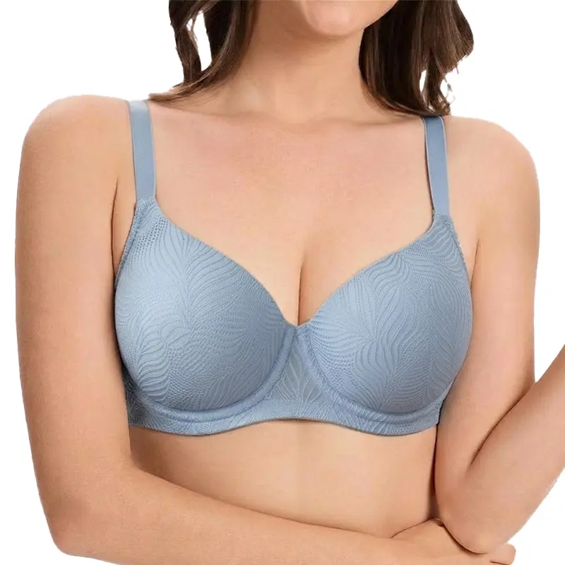 6PCS No-Show Underwire Bra with Jacquard Texture & Finish for 32B-40D - Breathable Moisture-Wicking Fabric for All-Day Comfort & Natural Silhouette - Fit