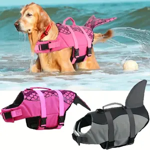 1pc Shark Mermaid Pet Swimsuit, Dog Life Jacket, Dog Swim Clothes, Dog Summer Costume, Bathing Suit Clothes