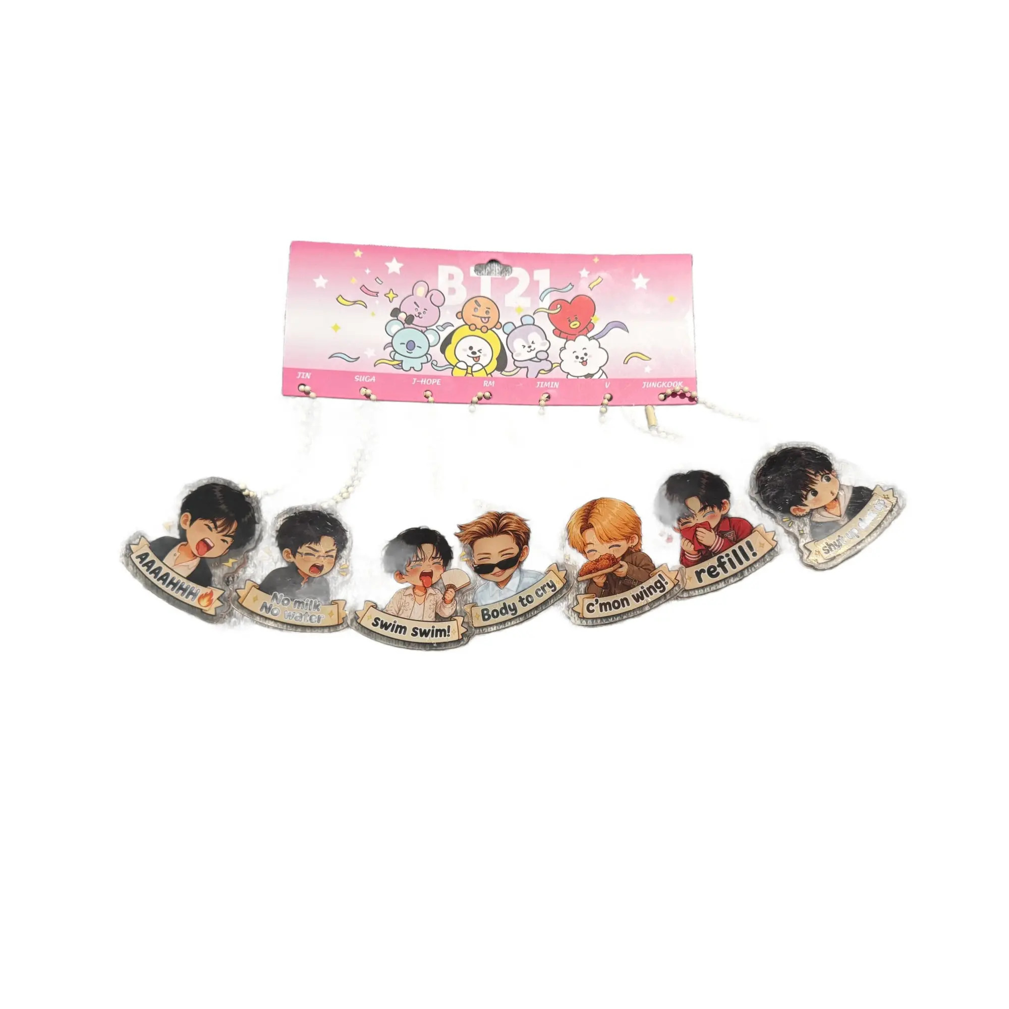 Kpop Inspired Acrylic Keychain, Cute Idol Fan Charm, Cartoon Concert Bag Pendant