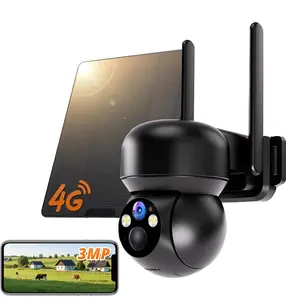 4G LTE Cellular Solar Security Camera Wireless Outdoor, No WiFi Solar Powered Camera, 360° Live View, 2.7K Color Night Vision, PIR Motion Sensor,2-Way Audio, Built in SIM Card(Data refill is required)