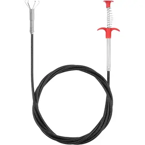 Drain Snake Auger with 4-Claw Grabber, Manual Sink Unclogger Tool, Flexible  for Kitchen, Bathroom Floor Drains & Pipes,  & Hair Clog Remover (80 Inches)