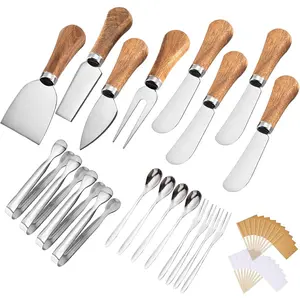 Cheese Knives Set with Wooden Handle, Mini Steel Stainless Cheese knife set for Cheese Boards Charcuterie Boards for party Wedding Christmas