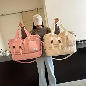 MultifunctionalLargeCapacityTravelBagwithShoeCompartment,Multi-colorPortableSportsWeekendOvernightDuffelBag