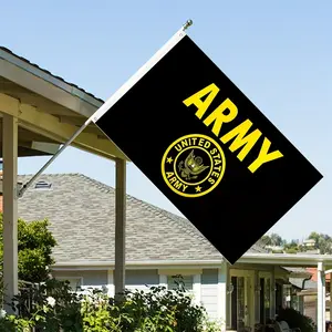 3x5 Feet Us Army Emblem Flag, Vibrant Colors, Fade Resistant, Polyester Material, Brass Straps, Military Banner, Outdoor Banners