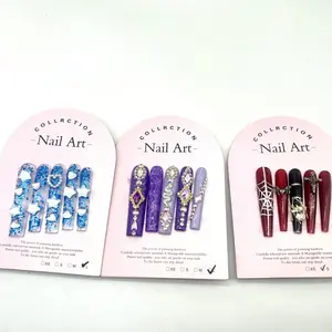 Very exquisite long nails blind bag, each inside a random 55mm,10 pieces pack, high quality art Christmas nail art, bring you a different surprise!