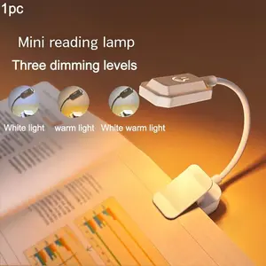 Mini Portable Reading Lamp, 360° Adjustable Angle, LED Dimmable Light, USB Rechargeable, Eye-Care Lamp for Tablets, Dorms, Libraries, Classrooms
