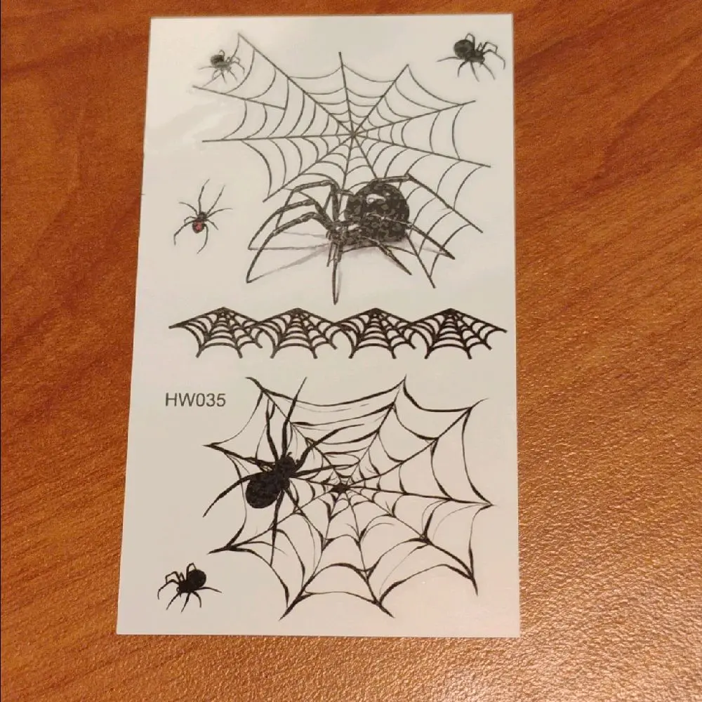 temporary tattoos of spiders and spider webs