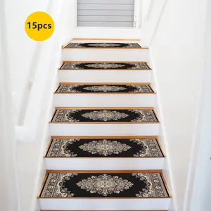 Non-Slip Stair Carpet, Step Protection Carpet, Decorative Bordered Stair Mat, Boho Runner Rug for Home Decoration & Bedroom Accessories - Suitable for Indoor, Outdoor Stairs & Multiple Scenarios