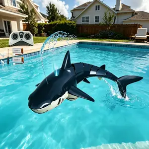 Remote Control Shark Toy 2.4 GHz High Speed RC Boat for Kids Adults Gift,Electric Swinging Shark Toy with Music Light Shakeable Head Tail Open Mouth Obstacle Avoiding Fun Novelty Animal Gift for Kids,fidget toys,water spray toy,swimming pool,girl toys