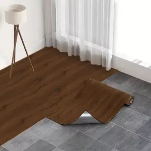 Thick Vintage Wood Grain Floor Covering, Easy Peel and Stick, Self Adhesive, Waterproof, Durable, Easy Clean, Indoor Outdoor Use, Wall, Balcony, Stairs