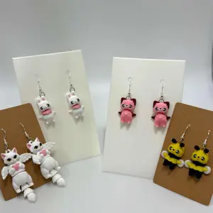 Cute Animal Earrings 3D Printed Accesories Sterling Silver Nickle Free Cats Bunnies Cows