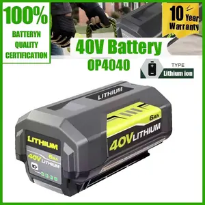 Replacement for Ryobi 40V Battery OP4026 OP40201 OP40261 OP4040 OP4050 OP40601 6.0Ah Lithium Replacement for Ryobi 40V Battery OP4026 OP40201 OP40261 OP4040 OP4050 OP40601 6.0Ah Lithium