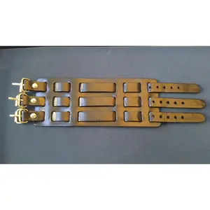 Black Leather Cuff Bracelet - 3 inches Wide with 3 Buckles. Be a Rockstar! ~New~