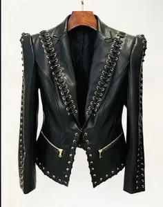 Eyelet Leather Blazer - Stylish Design with Unique Eyelet Detailing & Premium Leather Construction for Versatile Wear
