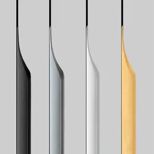 5 Pack Finger Pulls for Cabinets, Streamlined Long Concealed Handle for Home Door Drawer Cabinet, Finger Edge Tab Pull Aluminum (Black,300mm/11.81" Overall Length)