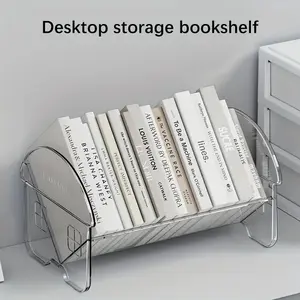 Book Storage Rack, Transparent Acrylic Shelves, Student Desk Organizer, Desk Accessory, Table Organizers, Clear Organizer, Modern Space-Saving Bookshelf, Adjustable Stand, Home Office Essentials