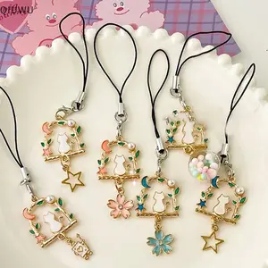 [NEW] Cute Floral Cat Phone Strap – Decorative Charm for Phone, Keychain, or Bag