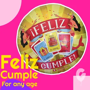 ¡Feliz Cumple! / HappyBDay 23 inch round Mylar Balloon ¡Feliz Cumple! / HappyBDay 23 inch round Mylar Balloon