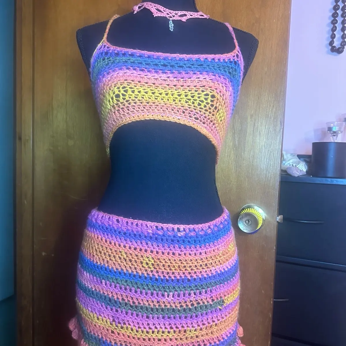Handmade Crochet festival fashion set with choker