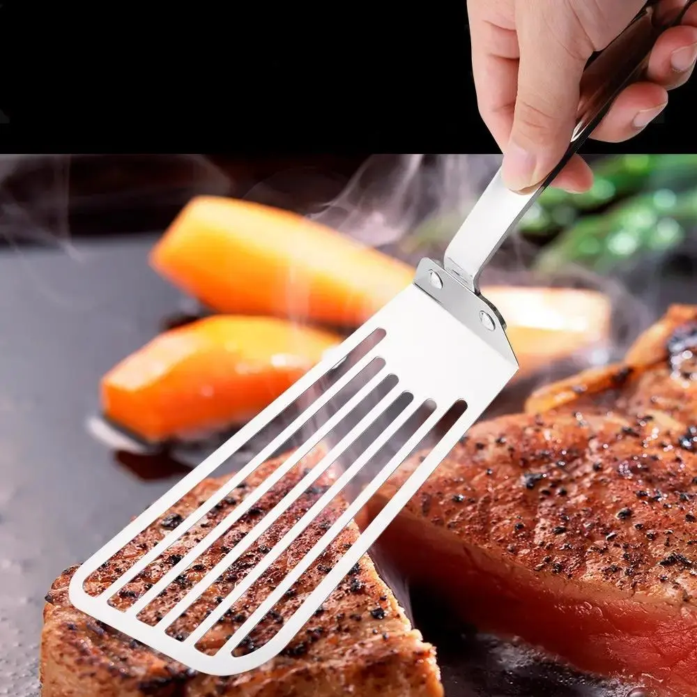 Stainless Steel Fish Spatula, Multifunctional Slotted Spatula, Kitchen Cooking Utensils for Frying, Baking, Grilling, Cooking, Kitchen Accessories, Barbecue Accessories, BBQ