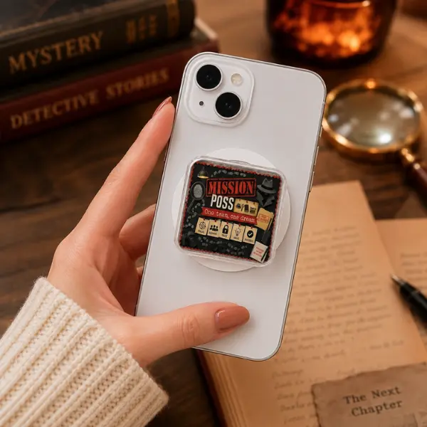 Mission Possible Detective Theme MagSafe Phone Grip, Spy Agency Aesthetic PopSocket, Teamwork Motivational Gift, Unique Mystery Lover Accessory, Cool DeskOffice Decor