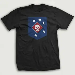Vintage Marine Raiders WWII Patch Graphic T-Shirt Military History Tee, Retro USMC Special Forces Design, Patriotic War Era Shirt, Gift for Veteran or History Enthusiast