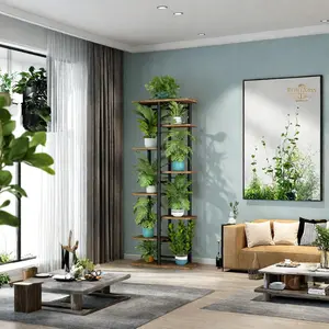 Plant Stand 8 Tier 9 Potted Multiple Flower Pot Holder Shelf Indoor Outdoor Planter Rack Storage Organizer for Patio Garden Corner Balcony