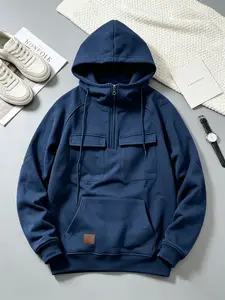 Cargo Hoodies For Men Tactical Sweatshirt Quarter ZipCargo Pullover Hoodies Workout Gym Men Fashion OutdoorHoodies, Man sweatshirts, Cargo Hoodies, hooded collar Pocket Menswear Casual