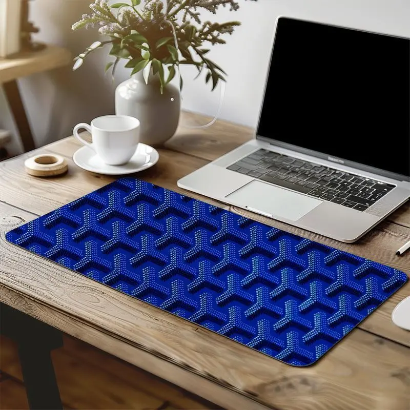 Luxury Desk Mat & Designer Mouse Pad - Premium Neoprene Office Accessories for Home & Gaming - Large Non-Slip Desk Decor & Unique Gift Idea - Vibrant Blue Pattern - Anti-Slip Backing & Durable Edges